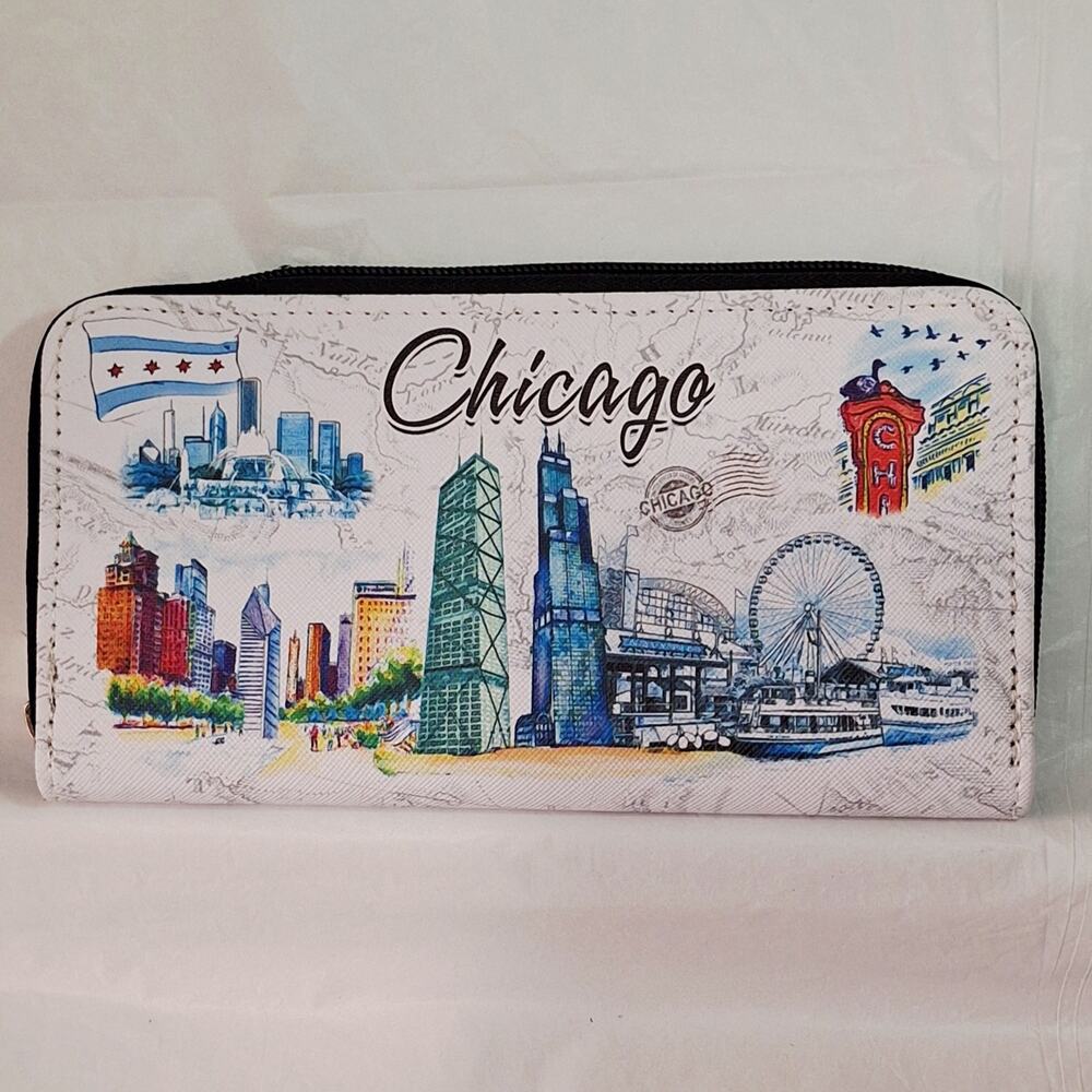 Chicago Skyline Zip-around Wallet